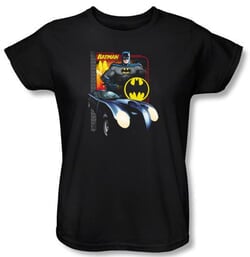 Batman Ladies T-Shirt - Bat Racing Black Tee