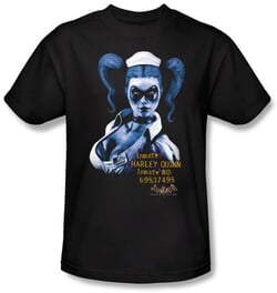 Batman T-Shirt - Arkham Harley Quinn Adult Black