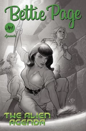 Bettie Page Alien Agenda #2 (Cover G - 20 Copy Roux B&W Variant)