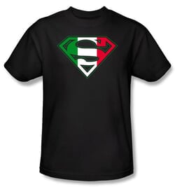 Clearance - Mens ITALIAN SUPERMAN Shield T-shirt - Black