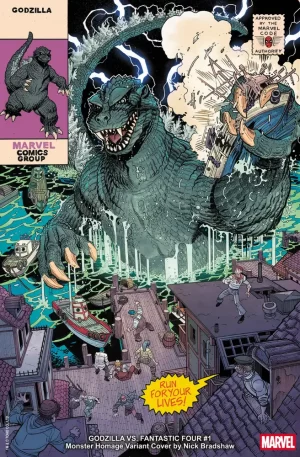 Godzilla vs Fantastic Four #1 (Bradshaw Monster Homage Variant)