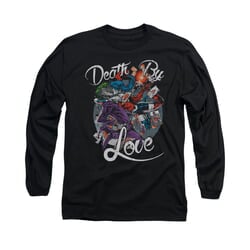 Harley Quinn Shirt Death By Love Long Sleeve Black Tee T-Shirt