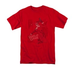 Harley Quinn Shirt Faded Sketch Red T-Shirt