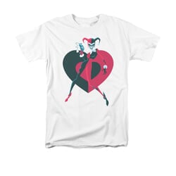 Harley Quinn Shirt Heart White T-Shirt