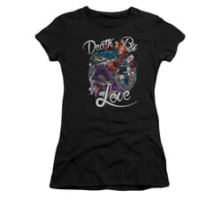 Harley Quinn Shirt Juniors Death By Love Black T-Shirt