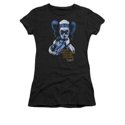 Harley Quinn Shirt Juniors Inmate Black T-Shirt