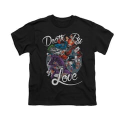 Harley Quinn Shirt Kids Death By Love Black T-Shirt