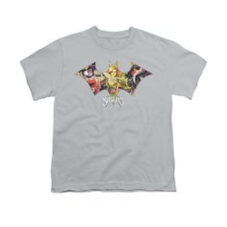 Harley Quinn Shirt Kids Sirens Bat Symbol Silver T-Shirt