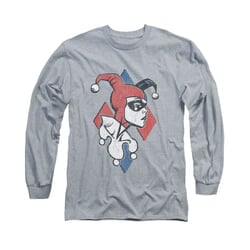 Harley Quinn Shirt Profile Long Sleeve Athletic Heather Tee T-Shirt