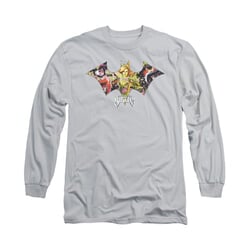 Harley Quinn Shirt Sirens Bat Symbol Long Sleeve Silver Tee T-Shirt