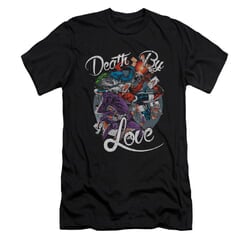 Harley Quinn Shirt Slim Fit Death By Love Black T-Shirt