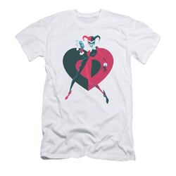 Harley Quinn Shirt Slim Fit Heart White T-Shirt