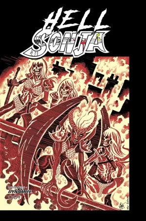 Hell Sonja #1 (Cover P - FOC TMNT Homage Haeser Original Variant)