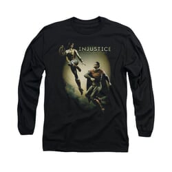 Injustice Gods Among Us Shirt Wonderwoman VS Superman Long Sleeve Black Tee T-Shirt