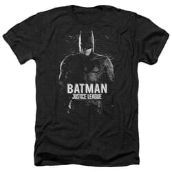 Justice League Movie Shirt Batman Profile Heather Black T-Shirt