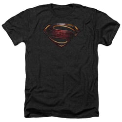 Justice League Movie Shirt Superman Logo Heather Black T-Shirt