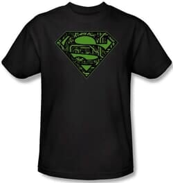 Mens SUPERMAN CIRCUITS SHIELD T-shirt - Black