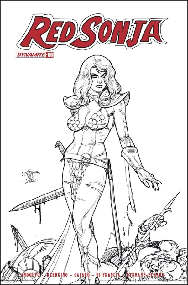 Red Sonja #8 (Cover H - 25 Copy Linsner B&W Variant)