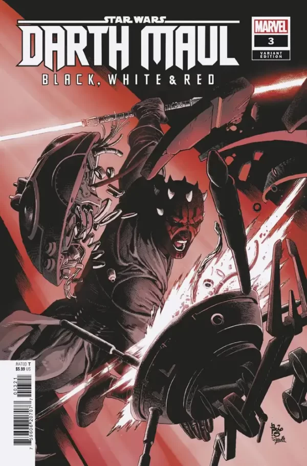 Star Wars Darth Maul B&W Red #3 (Paulo Siqueira Variant)