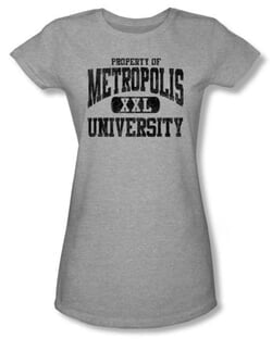 Superman Juniors Shirt DC Comics Metropolis University Grey T-Shirt