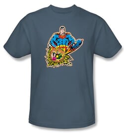 Superman Kids T-shirt DC Comics Doomed Planet Slate Tee Youth