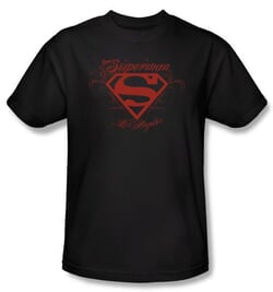 Superman Kids T-shirt DC Comics Los Angeles Shield Black Tee Youth