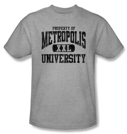 Superman Kids T-shirt DC Comics Metropolis University Grey Tee Youth