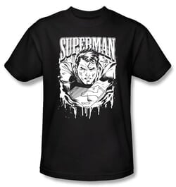 Superman Kids T-shirt DC Comics Super Metal Black Tee Youth