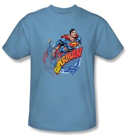 Superman Kids T-shirt Up Up And Away Youth Carolina Blue Tee