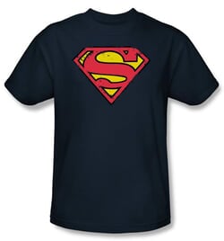 Superman Logo Kids Shirt Distressed Shield Youth Navy Blue Tee T-Shirt