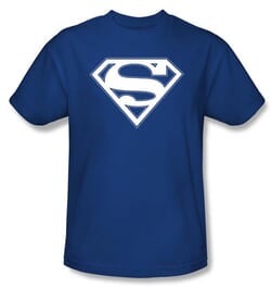 Superman Logo T-shirt Blue And White College Royal Blue Tee Shirt