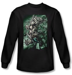 Superman Long Sleeve Shirt DC Comics Darkseid Doomsday Black T-Shirt