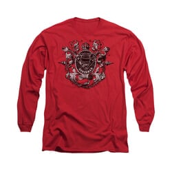 Superman Shirt All Hail Long Sleeve Red Tee T-Shirt