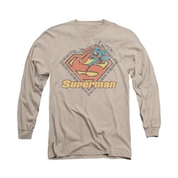 Superman Shirt Breaking Chains Long Sleeve Sand Tee T-Shirt