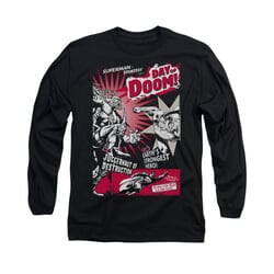 Superman Shirt Day Of Doom Long Sleeve Black Tee T-Shirt