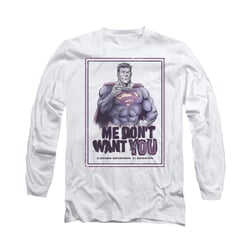 Superman Shirt Don't Want You Long Sleeve White Tee T-Shirt