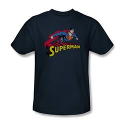 Superman Shirt Flying Over Navy T-Shirt