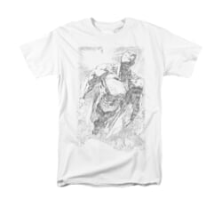 Superman Shirt Flying Sketch White T-Shirt