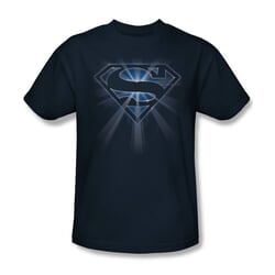 Superman Shirt Glowing Shield Navy T-Shirt