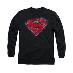 Superman Shirt Hardcore Noir Long Sleeve Black Tee T-Shirt