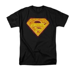 Superman Shirt Hot Steel Shield Black T-Shirt