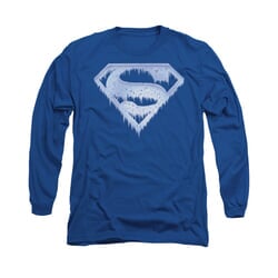 Superman Shirt Ice Shield Long Sleeve Royal Tee T-Shirt