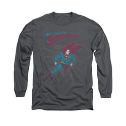 Superman Shirt It Tickles Long Sleeve Charcoal Tee T-Shirt