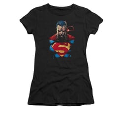 Superman Shirt Juniors Angry Black T-Shirt