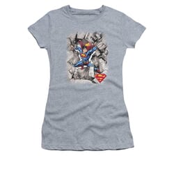 Superman Shirt Juniors Break Through Athletic Heather T-Shirt