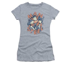 Superman Shirt Juniors Coming Through Athletic Heather T-Shirt