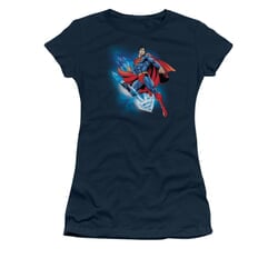 Superman Shirt Juniors Crystallize Navy T-Shirt