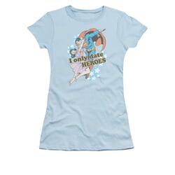 Superman Shirt Juniors Date Heroes Light Blue T-Shirt