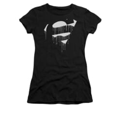 Superman Shirt Juniors Dripping Shield Black T-Shirt