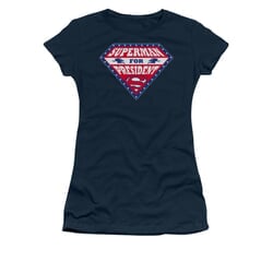 Superman Shirt Juniors For President Navy T-Shirt